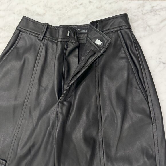Zara Fake Leather Cargo Pants - Soft!! - Size XS - Picture 5 of 9